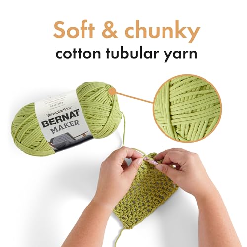 Bernat Maker Gray Yarn of 250g/8.8oz - 72% Cotton 28% Nylon - #5 Bulky - 290m/317Yards - for Knitting, Crochet and Amigurumi (Pack of 24) - color: Gray, size: 24 Pack