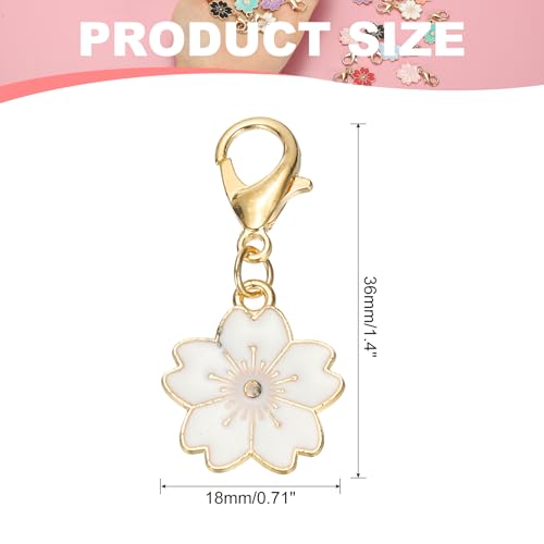 PATIKIL Flower Crochet Stitch Markers, Knitting Cherry Blossom Charm Marker for DIY Craft - color: White