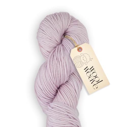 Woolweave Worsted Weight Yarn - 100% Extrafine Merino Wool Yarn for Knitting & Crocheting - Hand Dyed, Ultra-Soft & Warm - 100g Skein, 180 Yards - Machine Washable - color: Lilac