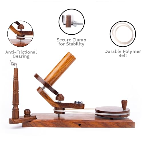 Ayan Handicraft Well Crafted Yarn Swift and Ball Winder Combo - Yarn Cake Winder, Yarn Winder and Swift, Yarn Winder Large Capacity (Rosewood Combo) - color: Rosewood Combo