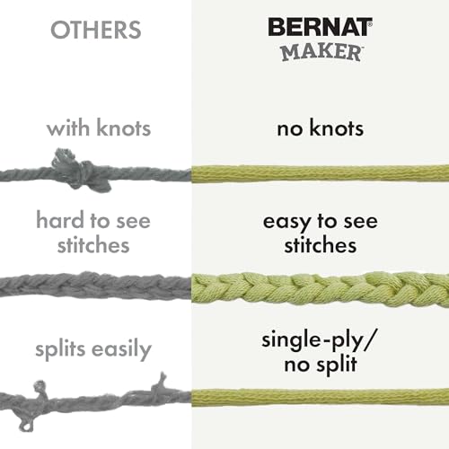 Bernat Maker Lichen Yarn of 250g/8.8oz - 72% Cotton 28% Nylon - #5 Bulky - 290m/317Yards - for Knitting, Crochet and Amigurumi (Pack of 24) - color: Lichen, size: 24 Pack