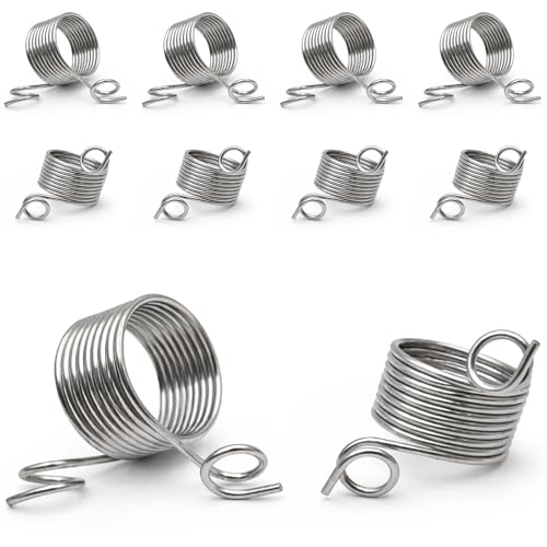 10PCS Stainless Steel Yarn Guide Rings, 2 Sizes Knitting Thimble Finger Coiled Rings for Knitting Accessories ﻿