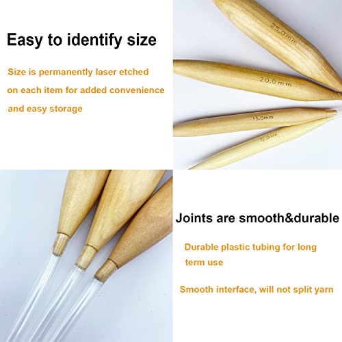 Mdoker Wooden Circular Knitting Needles 60-inch Length Jumbo Cicular Knitting Needle for Giant Chunky Yarn Carpet Scarf Bulky Wool Roving Weaving,US Size 36(20mm) - size: US 36 (20mm), 60 Inches