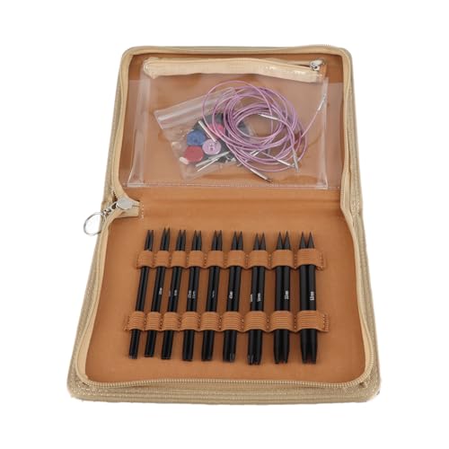 Rengue Knitting Needles Set Interchangeable Circular Knitting Needles Set, 18 Pcs Aluminum Kit for DIY Tools