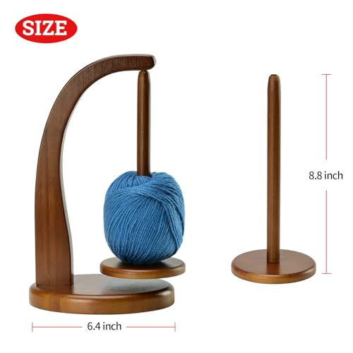 Yarn Holder for Knitting and Crocheting,Crochet Gift for Knitting Lovers,Wooden Yarn Spinner for Crochet by Artowell (Walnut Color) | Yarn Storage Organizer with Yarn Spinner for Balls，Crochet Gift for Knitting Lovers,Wooden Yarn Spinner for Crochet - col