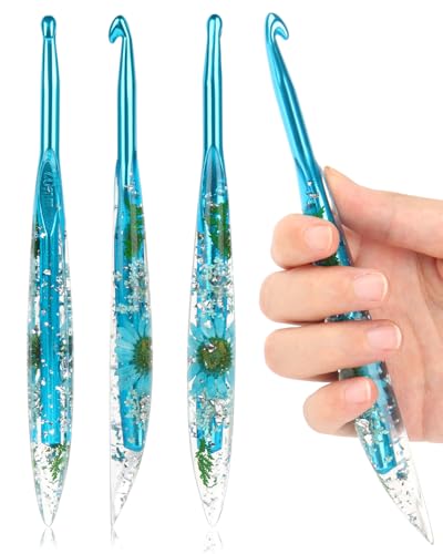 Coopay Crochet Hooks, 7mm Ergonomic Crochet Hook with Floral Plastic Grips | Long Crochet Needles for Crocheting,Stylish and Unique, Ideal for Crocheting Blankets, Dolls, Shawls, Hats, Scarves (7.0mm) - size: 7.0mm