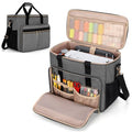 LUXJA Sewing Machine Case with Multiple Pockets, Gray | Sewing Machine Bag Compatible with Most Standard Brother, Singer, Janome, Detachable Shoulder Strap, Trolley Sleeve - color: Gray