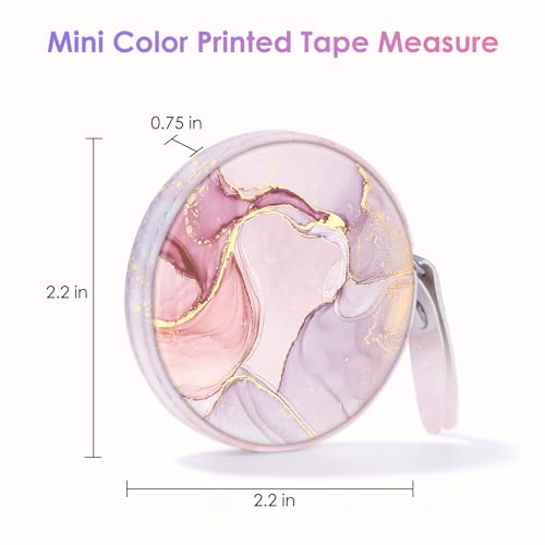Two-Piece Sewing Tape Measure，Colour Printed Small Retractable Soft Measuring Tape for Tailor Cloth Fabric Body Measurements. - color: Marble One
