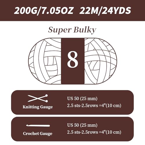 10 Pack Coffee Fuzzy Chunky Yarn for Hand Knitting, Bulky Thick Fluffy Chenille Yarn for Crocheting, 260yds/70.5oz Jumbo Crochet Yarns, Soft Chunky Knit Blanket Yarns for Crochet - color: 10 Coffee
