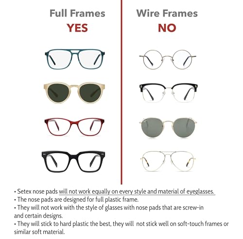 Setex Gecko Grip 1.0mm Anti Slip Nose Pads for Glasses, 15 Pair, Clear | Each Non Slip Nose Pad Has 2,500 Gecko Inspired Micro Fibers, Secures Glasses in Wet, Sweaty and Oily Conditions, Made in USA - color: Bulk Pack 15 Clear Pairs