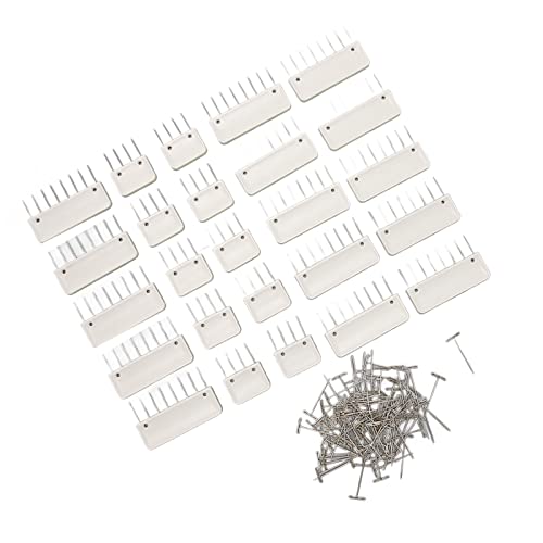 Knit Blocking Pins Kit, Knit Blocking Combs, Blocking Pins for Knitting & Crochet Projects, Crochet Blocking Pins for Crochet Needlework Projects with 15pcs 8 10pcs 4 100 T Pins