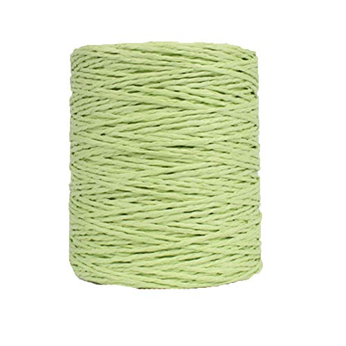 Natural Cotton Raffia Yarn Light Green Summer Sun Hat, Beach Bag, 280 Meters/306 Yards - color: Light Green