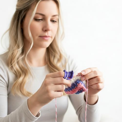 Adjustable Crochet Tension Ring for Finger - 3 Pack Yarn Rings, Opening Design, Multi- Yarn Splitter, Essential Knitting and Crocheting Accessory