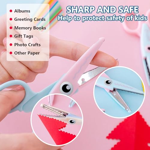 Scissors for Crafting (2-Pack)-Decorative Pattern Edge Craft Scissors,Suitable for Fun DIY Scrapbooking Crafting Projects for Kids Adults (Beige+blue) - color: Beige+blue