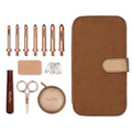 KnitPro Oasis Chunky Crochet Set - 1 Wooden Handle, 7 Hooks in Sizes 5.5mm to 10mm, 1 Rose Gold Scissors, 1 Tape Measure, 10 Metal Locking Stitch Markers, 1 Gripper - size: Chunky