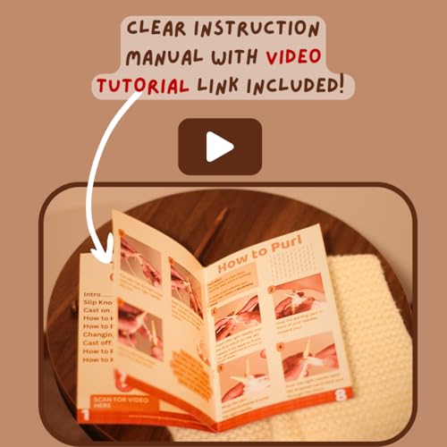 MaconGoods Grandma's Knitting Kit - Longer Scarf Kit - Complete Knitting Kit for Beginners - Includes Beginner Yarn, Bamboo Needles, Video Tutorial & Guide - Easy to Learn Knit Kit - style: Longer Scarf