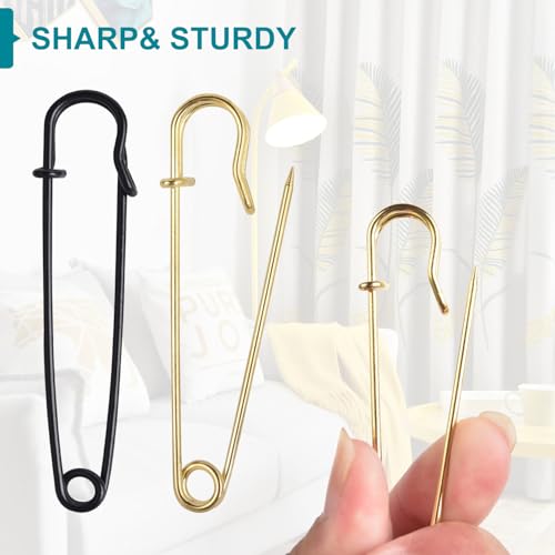 Large Safety Pins Heavy Duty - 4" Oversized Safety Pins for Laundry, Blanket, Crafts, Outdoor - 16PCS