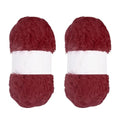 PATIKIL 65 Yards Soft Chunky Fluffy Fuzzy Faux Fur Yarn, 2 Skeins Chunky Fuzzy Yarn Fur Polyester for Crochet Knitting Blankets Scarves Sweaters Hat Shawls, Burgundy - color: Burgundy