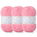 Fluffy Chenille Yarn for Crocheting，Baby Yarn for Crocheting Soft，3 Pack of 100g/3.5oz Velvet Amigurumi Yarn ，Fingering Weight Yarns for Crocheting Baby Blankets、DIY Craft.(3 Pink) - color: 3 Pink