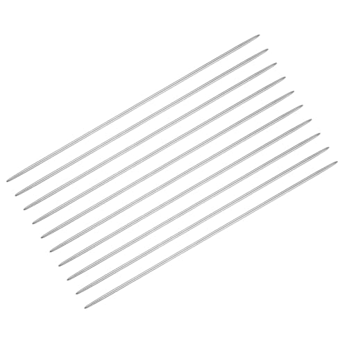 uxcell 10Pcs Knitting Needle 2mm Diameter 5.9 Inches Length Stainless Steel Double Pointed Sweater Stitching Needles for Handmade Projects DIY Knitting - size: 2mm