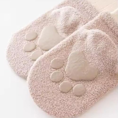 COUVER Baby Non Slip Grip Ankle Socks with Non Skid Soles for Infants Toddlers Kids Boys Girls - color: 2 Tone Animal Ears(6 Pairs), size: 1-3T