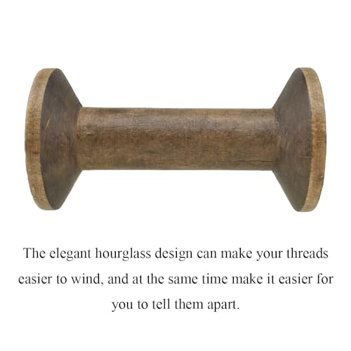 HAHIYO 3.15Inches 3PCs Vintage Coffee Color Wood Spool - Large Unfinished Wooden Thread Spools for Textile Wire Weaving Ribbon Crafts DIY Art Education - Smooth, Rotatable Bobbins - color: Retro Coffee Color, size: 3.15Inch-3P