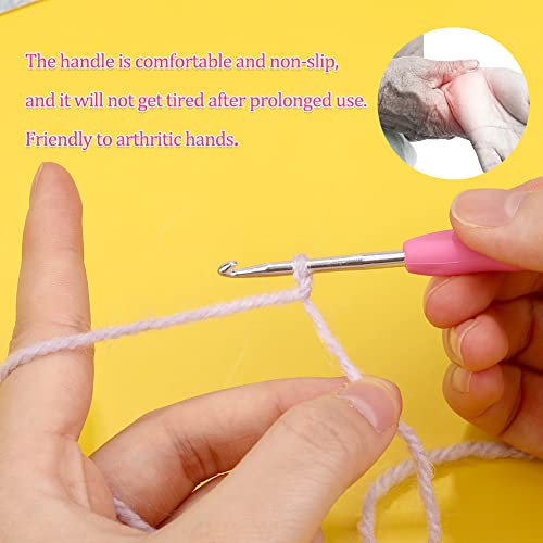 QMNNMA 3 mm Crochet Hook, Ergonomic Crochet Hooks for Arthritic Hands | Crochet Needles for Yarn, Knitting Needles for Beginners, Left-handed People Crocheting Yarn, Good for Making Blankets - size: 3mm