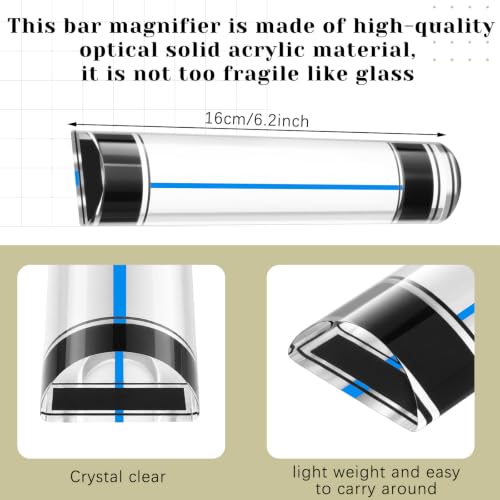 1 Pcs Magnifying Ruler with Guiding Line and Magnet,6",Blue Line - color: Blue Line