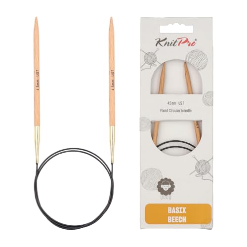 KnitPro Basix Beech Fixed Circular Needles 47" (120cm) | US Size 7 (4.5mm) - size: US 7 (4.5mm)
