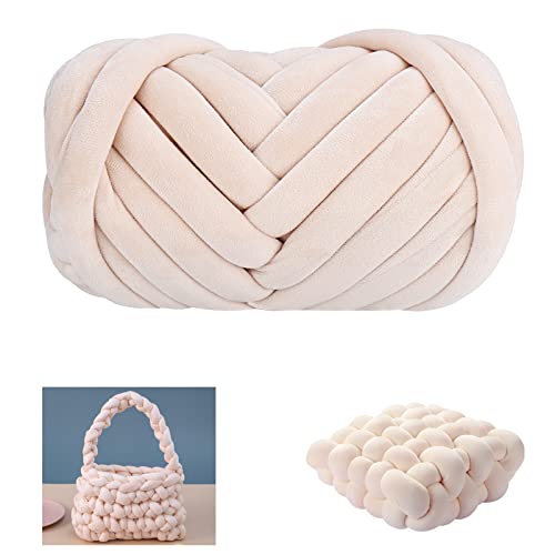 Moon Waves Chunky Yarn for Arm Knitting Crochet Making Blanket Pets House(Light Brown) - color: Light Brown