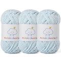 Skinny Chenille Yarn for Crocheting, 3 Pack of 1.75 oz/109 yds Amigurumi Yarn&Baby Yarn for Crocheting Soft, Fluffy Fingering Weight Velvet Yarn for DIY Crafts&Baby Blankets.(3 Baby Blue) - color: 3 Baby Blue