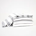 Realm 17" x 27" 100% Cotton Kitchen Towel (4 Pack) | Stripe Pattern Pebble Grey | Soft, Plush & Absorbent with Solid White Backing - color: Pebble Grey, style: Stripe Kitchen Towel