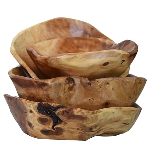 Creative Wood Bowl - Root Carved Handmade Natural Real Wood Candy Serving Bowl 10"-12"