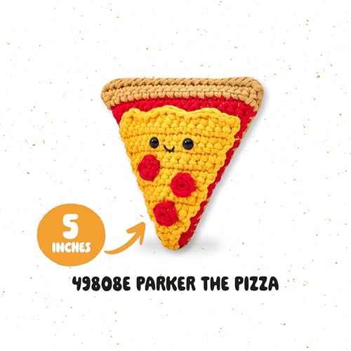 Bucilla, Complete Crochet Kit, Parker the Pizza, 5" - color: Parker the Pizza