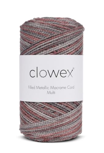 Sparkle Glitter Braided Macrame Cord 2.5mm x 820 ft, Metallic Lurex Shiny Crochet Yarn 273 yds for Bag, Purse, Runner, placemat (1, VR5) - color: VR5