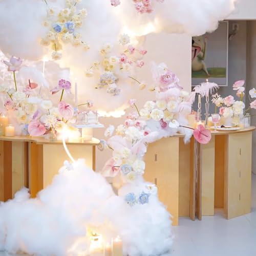 BUTUZE Polyester Fiber, Clouds for Room Ceiling, Cotton Clouds, 200g/7oz | Fiberfill Stuffing for Craft, High Resilience Crochet Stuffing, Stuffing for Stuffed Animals, Cotton Batting, Recyclable - size: 200g