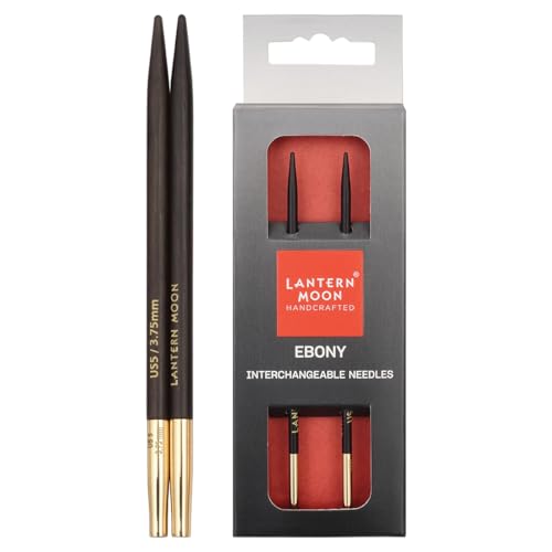 Lantern Moon Ebony Wood Interchangeable Circular Knitting Needles 5" (13cm) | US Size 5 (3.75mm) - size: US 5 (3.75mm)
