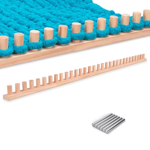 LITURTOO 63" Chunky Blanket Loom - Loom for DIY Throw Blankets, Adjustable Size Hand Knitting Yarn Chunky,No Needles Required,Beginner Friendly Yarn Craft - size: 63" - Natural Wood Color