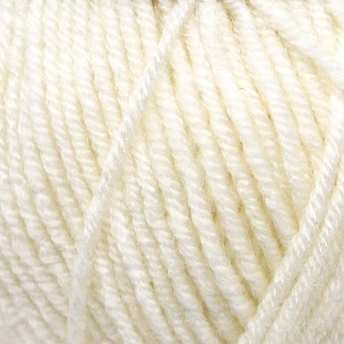 Estako Star-DK Soft Yarn for Crocheting, DK Weight 3 Wool, Off White | 75% acrylic 25% wool, 100 g, 306 yds, amigurumi, granny squares, socks, beanies, mittens, plush toys, machine washable - color: 30169 - Off White, size: Pack of One