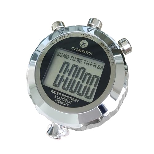 Stopwatch, Metal Stop Watch for Sports 10/100/400 Laps, Stopwatches Timer for Coach Sports Running with 0.01second & 0.001second Timing, Conutdown, Alarm - color: 2 Lap Backlight-metal