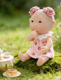 Mini Baby Doll, 7 Inch Mini Baby Doll with 5 Movable Joints, Thumb-Sucking Pose, Full Body Vinyl Doll for Play, Display, and Collection, Gifts for Boys and Girls, Collectors, Ages 3+ (Pink) - color: Pink