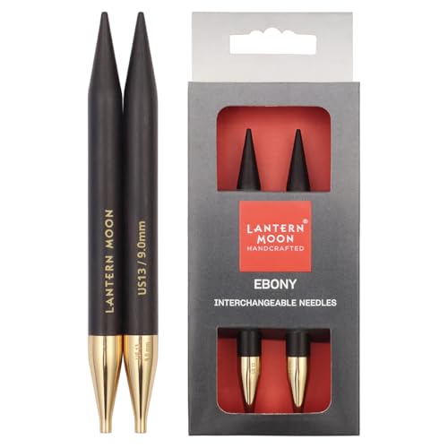 Lantern Moon Ebony Wood Interchangeable Circular Knitting Needles 5" (13cm) | US Size 13 (9mm) - size: US 13 (9mm)