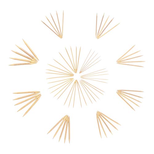 JubileeYarn 5" Double Point Bamboo Knitting Needles Set | 15 Sizes: 2mm(US0)-10mm(US15) | 5 Needles/Size | Natural Finish - color: 75 Pcs (15 Size) - Natural, size: 5-Inch