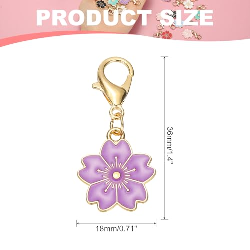 PATIKIL Flower Crochet Stitch Markers, Knitting Cherry Blossom Charm Marker for DIY Craft - color: Purple