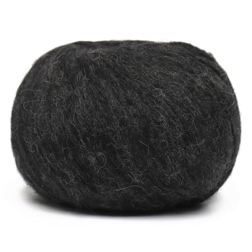 Baby Alpaca Merino Yarn 3 Skeins 150g Worsted Weight Knitting Charcoal Gray | Pullu baby alpaca merino blend made in Peru 3 skeins 150g 426yd total for knitting and crochet sweaters scarves and hats - color: Charcoal Gray