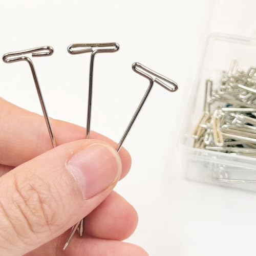 200PCS 1.5 Inch Silver Stainless Steel T-Pins, Universal Straight Pins for Wig Styling, Sewing, Quilting, Knitting Blocking, Craft & Office Decoration - color: Silver, size: 1.5in-200pcs