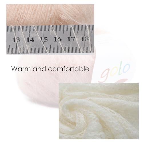 golo Mohair Yarn for Hand Knitting Wool Yarn for Weaving - color: 021-Salmon