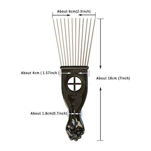 3 Pcs Metal Hair Pick Combs Afro Pick Comb Wide Tooth Hair Pick Comb Salon Using for Hairdressing Styling Tool - style: Afro pick comb