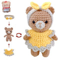 LoopMap Amigurumi Crochet Kit for Beginners with Removable Dress & Video Tutorials, DIY Bear Making Kit Includes Premium Yarn & Tools, Creative Gift for Adults Teens (Yellow) - color: yellow, style: Bear K01