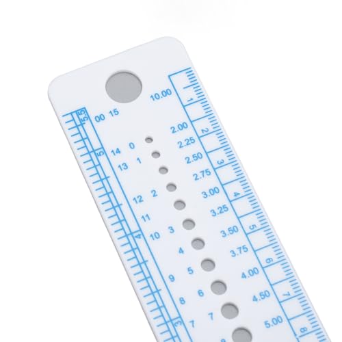 Knitting Needle Gauge, 20Pcs Soft Plastic Knit Measure Size Ruler, Needle Sizer Measuring Tool for Knitting Crochet Yarn Crafts